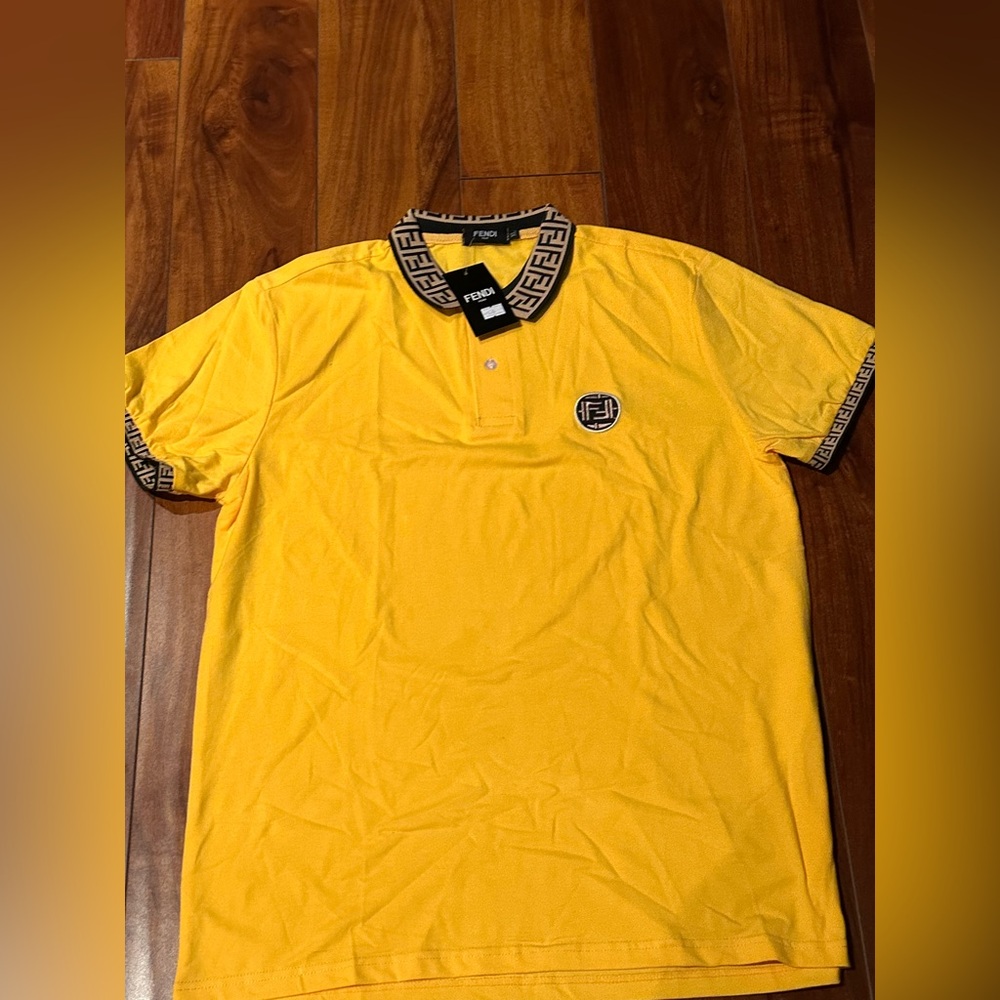 Fend1 1nsp1red Yellow Men's Polo Shirt